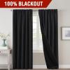 imageHVERSAILTEX 100 Blackout Curtains for Bedroom with Black Liner Full Room Darkening Curtains 96 Inches Long Thermal Insulated Back TabRod Pocket Window Drapes for Living Room 2 Panels BurgundyJet Black