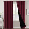 imageHVERSAILTEX 100 Blackout Curtains for Bedroom with Black Liner Full Room Darkening Curtains 96 Inches Long Thermal Insulated Back TabRod Pocket Window Drapes for Living Room 2 Panels BurgundyBurgundy