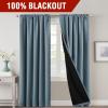 imageHVERSAILTEX 100 Blackout Curtains for Bedroom with Black Liner Full Room Darkening Curtains 96 Inches Long Thermal Insulated Back TabRod Pocket Window Drapes for Living Room 2 Panels BurgundyStone Blue