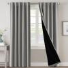 imageHVERSAILTEX 100 Blackout Curtains for Bedroom with Black Liner Full Room Darkening Curtains 96 Inches Long Thermal Insulated Back TabRod Pocket Window Drapes for Living Room 2 Panels BurgundyDove Grey