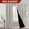 imageHVERSAILTEX 100 Blackout Curtains for Bedroom with Black Liner Full Room Darkening Curtains 96 Inches Long Thermal Insulated Back TabRod Pocket Window Drapes for Living Room 2 Panels BurgundyPumice Stone