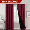 imageHVERSAILTEX 100 Blackout Curtains for Bedroom with Black Liner Full Room Darkening Curtains 96 Inches Long Thermal Insulated Back TabRod Pocket Window Drapes for Living Room 2 Panels BurgundyBurgundy