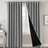 imageHVERSAILTEX 100 Blackout Curtains for Bedroom with Black Liner Full Room Darkening Curtains 96 Inches Long Thermal Insulated Back TabRod Pocket Window Drapes for Living Room 2 Panels BurgundyDove Grey