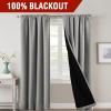 imageHVERSAILTEX 100 Blackout Curtains for Bedroom with Black Liner Full Room Darkening Curtains 96 Inches Long Thermal Insulated Back TabRod Pocket Window Drapes for Living Room 2 Panels BurgundyDove Grey