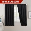 imageHVERSAILTEX 100 Blackout Curtains for Bedroom with Black Liner Full Room Darkening Curtains 96 Inches Long Thermal Insulated Back TabRod Pocket Window Drapes for Living Room 2 Panels BurgundyJet Black