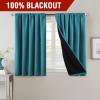 imageHVERSAILTEX 100 Blackout Curtains for Bedroom with Black Liner Full Room Darkening Curtains 96 Inches Long Thermal Insulated Back TabRod Pocket Window Drapes for Living Room 2 Panels BurgundyTurquoise Blue