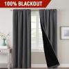 imageHVERSAILTEX 100 Blackout Curtains for Bedroom with Black Liner Full Room Darkening Curtains 96 Inches Long Thermal Insulated Back TabRod Pocket Window Drapes for Living Room 2 Panels BurgundyCharcoal Grey