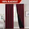 imageHVERSAILTEX 100 Blackout Curtains for Bedroom with Black Liner Full Room Darkening Curtains 96 Inches Long Thermal Insulated Back TabRod Pocket Window Drapes for Living Room 2 Panels BurgundyBurgundy