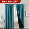 imageHVERSAILTEX 100 Blackout Curtains for Bedroom with Black Liner Full Room Darkening Curtains 96 Inches Long Thermal Insulated Back TabRod Pocket Window Drapes for Living Room 2 Panels BurgundyTurquoise Blue