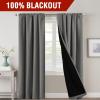 imageHVERSAILTEX 100 Blackout Curtains for Bedroom with Black Liner Full Room Darkening Curtains 96 Inches Long Thermal Insulated Back TabRod Pocket Window Drapes for Living Room 2 Panels BurgundyGrey