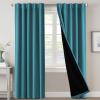 imageHVERSAILTEX 100 Blackout Curtains for Bedroom with Black Liner Full Room Darkening Curtains 96 Inches Long Thermal Insulated Back TabRod Pocket Window Drapes for Living Room 2 Panels BurgundyTurquoise Blue
