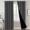 imageHVERSAILTEX 100 Blackout Curtains for Bedroom with Black Liner Full Room Darkening Curtains 96 Inches Long Thermal Insulated Back TabRod Pocket Window Drapes for Living Room 2 Panels BurgundyCharcoal Grey