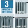 imageHVERSAILTEX 100 Blackout Linen Curtains for Bedroom 96 inch Light Blocking Drapes with Double Face Linen Back Tab Loop Pocket Textured Burlap Curtains for Living Room 2 Panels Heather Off WhiteHeather Stone Blue