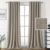 imageHVERSAILTEX 100 Blackout Linen Curtains for Bedroom 96 inch Light Blocking Drapes with Double Face Linen Back Tab Loop Pocket Textured Burlap Curtains for Living Room 2 Panels Heather Off WhiteHeather Taupe