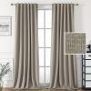 imageHVERSAILTEX 100 Blackout Linen Curtains for Bedroom 96 inch Light Blocking Drapes with Double Face Linen Back Tab Loop Pocket Textured Burlap Curtains for Living Room 2 Panels Heather Off WhiteHeather Taupe