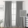 imageHVERSAILTEX 100 Blackout Linen Curtains for Bedroom 96 inch Light Blocking Drapes with Double Face Linen Back Tab Loop Pocket Textured Burlap Curtains for Living Room 2 Panels Heather Off WhiteHeather Grey