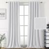 imageHVERSAILTEX 100 Blackout Linen Curtains for Bedroom 96 inch Light Blocking Drapes with Double Face Linen Back Tab Loop Pocket Textured Burlap Curtains for Living Room 2 Panels Heather Off WhiteHeather White