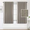 imageHVERSAILTEX 100 Blackout Linen Curtains for Bedroom 96 inch Light Blocking Drapes with Double Face Linen Back Tab Loop Pocket Textured Burlap Curtains for Living Room 2 Panels Heather Off WhiteHeather Taupe
