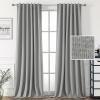 imageHVERSAILTEX 100 Blackout Linen Curtains for Bedroom 96 inch Light Blocking Drapes with Double Face Linen Back Tab Loop Pocket Textured Burlap Curtains for Living Room 2 Panels Heather Off WhiteHeather Grey