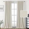 imageHVERSAILTEX 100 Blackout Linen Curtains for Bedroom 96 inch Light Blocking Drapes with Double Face Linen Back Tab Loop Pocket Textured Burlap Curtains for Living Room 2 Panels Heather Off WhiteHeather Ivory