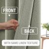 imageHVERSAILTEX 100 Blackout Linen Curtains for Bedroom 96 inch Light Blocking Drapes with Double Face Linen Back Tab Loop Pocket Textured Burlap Curtains for Living Room 2 Panels Heather Off WhiteHeather Sage