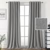 imageHVERSAILTEX 100 Blackout Linen Curtains for Bedroom 96 inch Light Blocking Drapes with Double Face Linen Back Tab Loop Pocket Textured Burlap Curtains for Living Room 2 Panels Heather Off WhiteHeather Grey