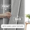 imageHVERSAILTEX 100 Blackout Linen Curtains for Bedroom 96 inch Light Blocking Drapes with Double Face Linen Back Tab Loop Pocket Textured Burlap Curtains for Living Room 2 Panels Heather Off WhiteHeather Grey