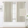 imageHVERSAILTEX 100 Blackout Linen Curtains for Bedroom 96 inch Light Blocking Drapes with Double Face Linen Back Tab Loop Pocket Textured Burlap Curtains for Living Room 2 Panels Heather Off WhiteHeather Ivory