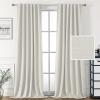 imageHVERSAILTEX 100 Blackout Linen Curtains for Bedroom 96 inch Light Blocking Drapes with Double Face Linen Back Tab Loop Pocket Textured Burlap Curtains for Living Room 2 Panels Heather Off WhiteHeather Off White