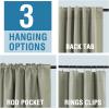 imageHVERSAILTEX 100 Blackout Linen Curtains for Bedroom 96 inch Light Blocking Drapes with Double Face Linen Back Tab Loop Pocket Textured Burlap Curtains for Living Room 2 Panels Heather Off WhiteHeather Sage