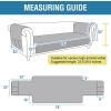 imageHVERSAILTEX 100 Waterproof Couch Cover for 3 Cushion Couch Traditional Chesterfield Sofa Cover for Dogs Furniture Protector Cover with with Extra Long Armrest Cover for Pet CatSofa GreyBeigeSmoke BlueBeige