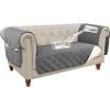 imageHVERSAILTEX 100 Waterproof Couch Cover for 3 Cushion Couch Traditional Chesterfield Sofa Cover for Dogs Furniture Protector Cover with with Extra Long Armrest Cover for Pet CatSofa GreyBeigeGreyBeige