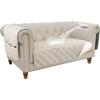 imageHVERSAILTEX 100 Waterproof Couch Cover for 3 Cushion Couch Traditional Chesterfield Sofa Cover for Dogs Furniture Protector Cover with with Extra Long Armrest Cover for Pet CatSofa GreyBeigeFrench OakBeige