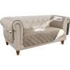 imageHVERSAILTEX 100 Waterproof Couch Cover for 3 Cushion Couch Traditional Chesterfield Sofa Cover for Dogs Furniture Protector Cover with with Extra Long Armrest Cover for Pet CatSofa GreyBeigeTaupeBeige