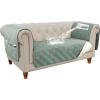 imageHVERSAILTEX 100 Waterproof Couch Cover for 3 Cushion Couch Traditional Chesterfield Sofa Cover for Dogs Furniture Protector Cover with with Extra Long Armrest Cover for Pet CatSofa GreyBeigeLily PadBeige