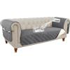 imageHVERSAILTEX 100 Waterproof Couch Cover for 3 Cushion Couch Traditional Chesterfield Sofa Cover for Dogs Furniture Protector Cover with with Extra Long Armrest Cover for Pet CatSofa GreyBeigeGreyBeige