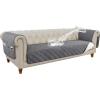 imageHVERSAILTEX 100 Waterproof Couch Cover for 3 Cushion Couch Traditional Chesterfield Sofa Cover for Dogs Furniture Protector Cover with with Extra Long Armrest Cover for Pet CatSofa GreyBeigeGreyBeige