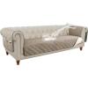 imageHVERSAILTEX 100 Waterproof Couch Cover for 3 Cushion Couch Traditional Chesterfield Sofa Cover for Dogs Furniture Protector Cover with with Extra Long Armrest Cover for Pet CatSofa GreyBeigeTaupeBeige