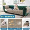 imageHVERSAILTEX 100 Waterproof Couch Cover for 3 Cushion Couch Traditional Chesterfield Sofa Cover for Dogs Furniture Protector Cover with with Extra Long Armrest Cover for Pet CatSofa GreyBeigeTaupeBeige