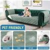 imageHVERSAILTEX 100 Waterproof Couch Cover for 3 Cushion Couch Traditional Chesterfield Sofa Cover for Dogs Furniture Protector Cover with with Extra Long Armrest Cover for Pet CatSofa GreyBeigeLily PadBeige