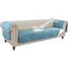 imageHVERSAILTEX 100 Waterproof Couch Cover for 3 Cushion Couch Traditional Chesterfield Sofa Cover for Dogs Furniture Protector Cover with with Extra Long Armrest Cover for Pet CatSofa GreyBeigeSmoke BlueBeige