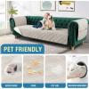imageHVERSAILTEX 100 Waterproof Couch Cover for 3 Cushion Couch Traditional Chesterfield Sofa Cover for Dogs Furniture Protector Cover with with Extra Long Armrest Cover for Pet CatSofa GreyBeigeFrench OakBeige