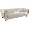 imageHVERSAILTEX 100 Waterproof Couch Cover for 3 Cushion Couch Traditional Chesterfield Sofa Cover for Dogs Furniture Protector Cover with with Extra Long Armrest Cover for Pet CatSofa GreyBeigeFrench OakBeige
