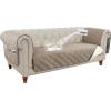 imageHVERSAILTEX 100 Waterproof Couch Cover for 3 Cushion Couch Traditional Chesterfield Sofa Cover for Dogs Furniture Protector Cover with with Extra Long Armrest Cover for Pet CatSofa GreyBeigeTaupeBeige