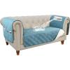 imageHVERSAILTEX 100 Waterproof Couch Cover for 3 Cushion Couch Traditional Chesterfield Sofa Cover for Dogs Furniture Protector Cover with with Extra Long Armrest Cover for Pet CatSofa GreyBeigeSmoke BlueBeige