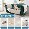 imageHVERSAILTEX 100 Waterproof Couch Cover for 3 Cushion Couch Traditional Chesterfield Sofa Cover for Dogs Furniture Protector Cover with with Extra Long Armrest Cover for Pet CatSofa GreyBeigeFrench OakBeige