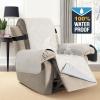 imageHVERSAILTEX 100 Waterproof Recliner Chair Cover NonSlip Reclining Cover for Recliner Chair Washable Dog Chair Cover Stay in Place Ideal Furniture Protector with Elastic Straps Recliner BlackOff White