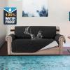 imageHVERSAILTEX 100 Waterproof Sofa Slipcover Washable Loveseat Cover for 2 Cushion Cover NonSlip Furniture Protector with Puppy Paw Silicone Backing Couch Cover for Pets Dogs Loveseat BlackBlack