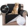 imageHVERSAILTEX 100 Waterproof Sofa Slipcover Washable Loveseat Cover for 2 Cushion Cover NonSlip Furniture Protector with Puppy Paw Silicone Backing Couch Cover for Pets Dogs Loveseat BlackBlack
