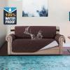 imageHVERSAILTEX 100 Waterproof Sofa Slipcover Washable Loveseat Cover for 2 Cushion Cover NonSlip Furniture Protector with Puppy Paw Silicone Backing Couch Cover for Pets Dogs Loveseat BlackBrown